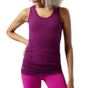 Athleta Speedlight Seamless Tank Top Ruched Sides Shirt Hot Pink Magenta Small